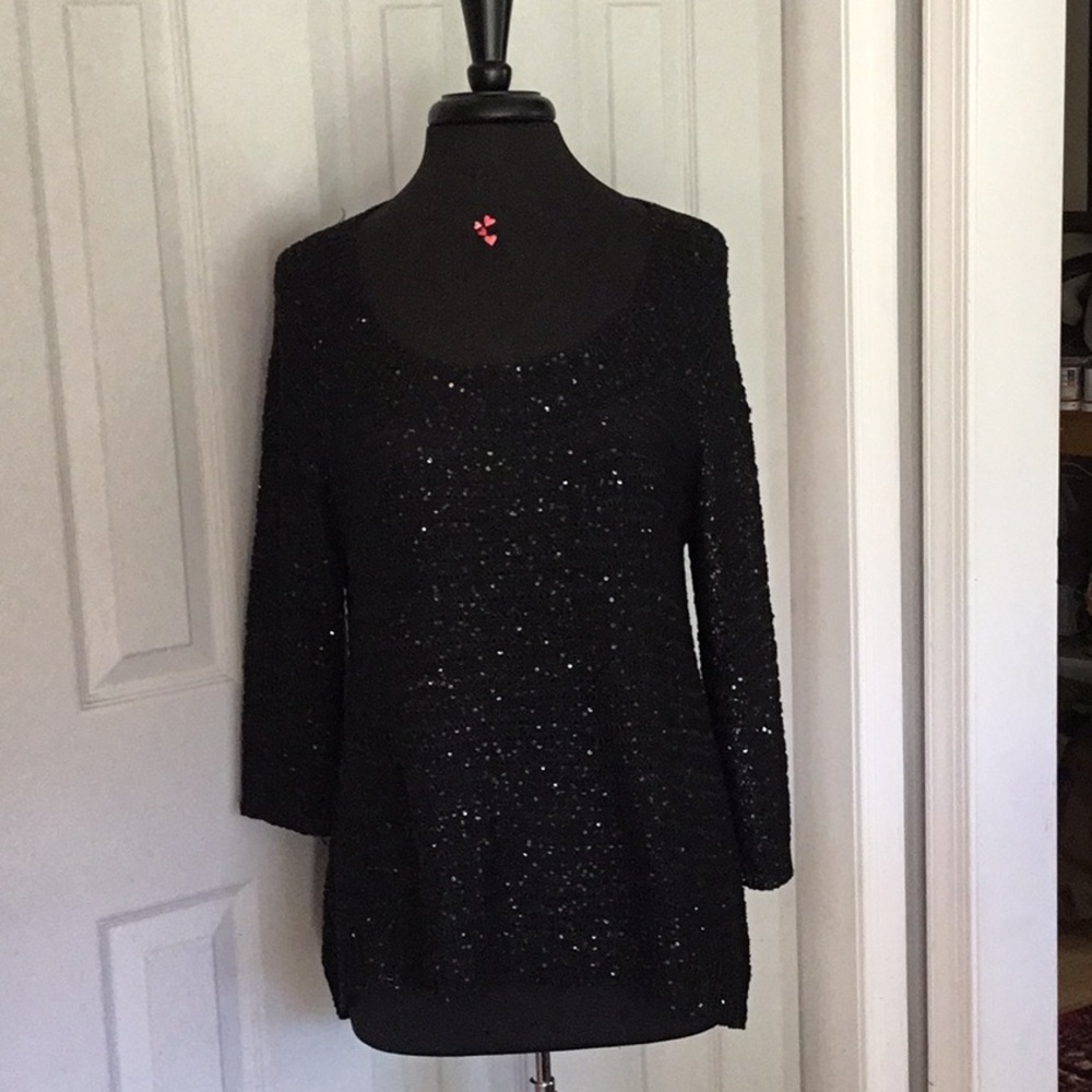 Belldini black sequined top L